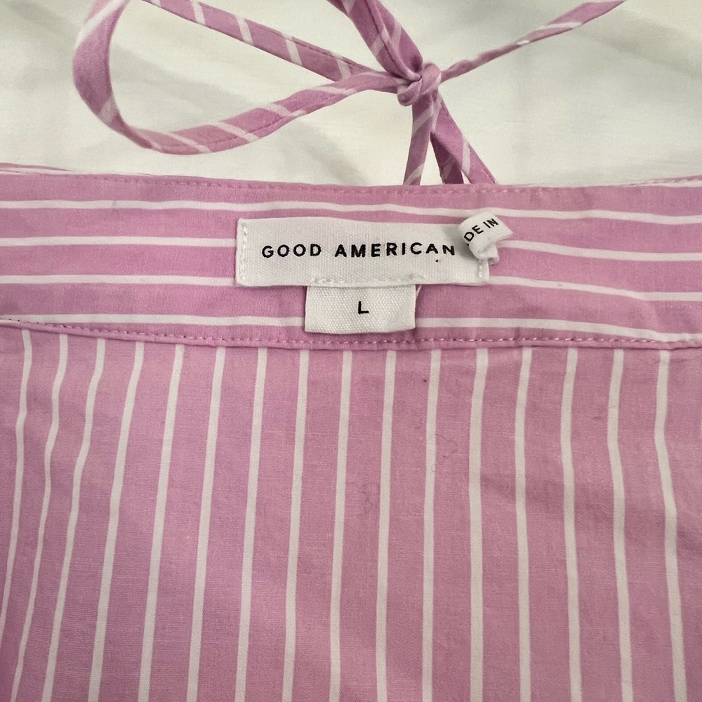 Good American Striped Off-Shoulder Twist Top - Picture 5 of 9